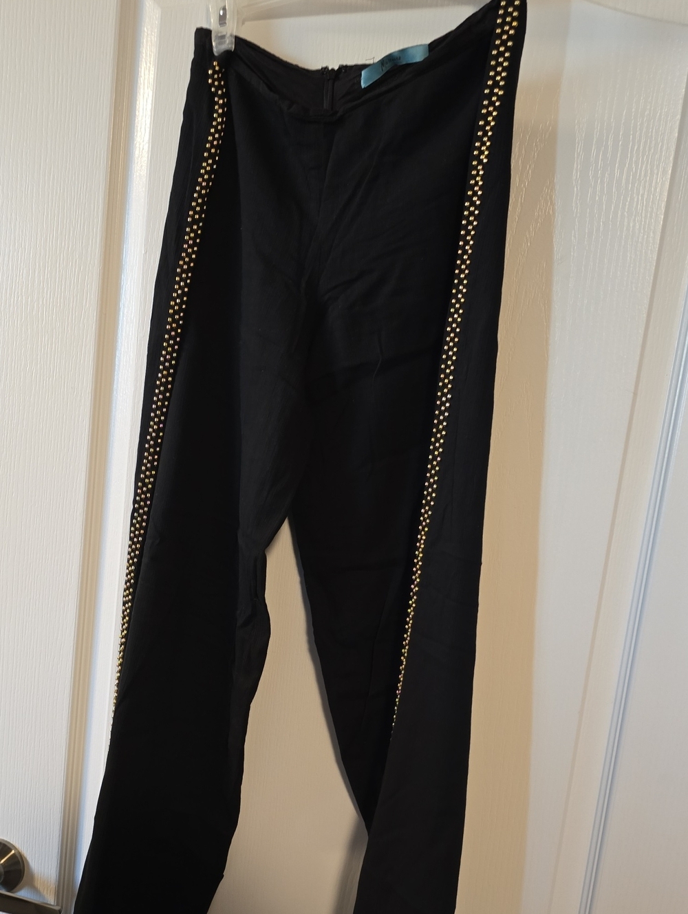 Marciano Black Dress Pants with Gold Stud Side Trim